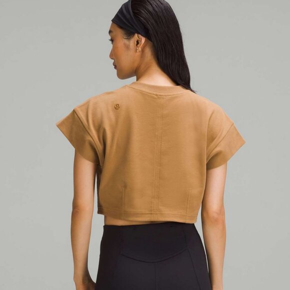 Lululemon Heavyweight Cotton Mock-Neck T-Shirt in Tan - Picture 5 of 9